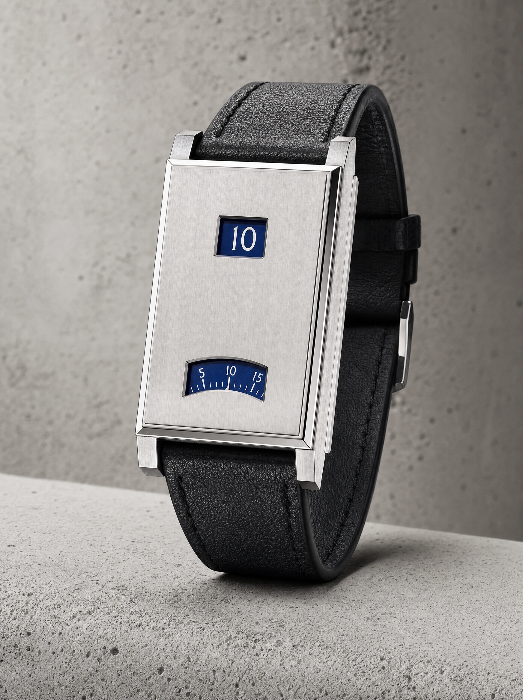 Interval 36 rectangular jump-hour watch design-direction concept